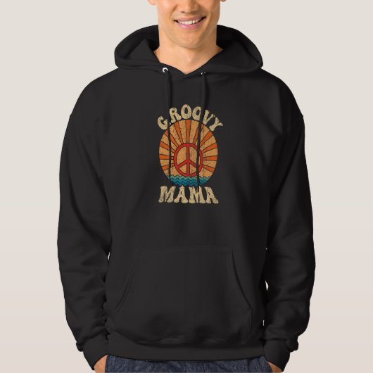 Groovy Mama 70s Aesthetic Nostalgia 1970's Retro M Hoodie (Voorkant)