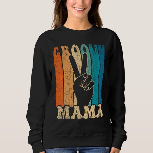 Groovy Mama 70s Aesthetic Nostalgia 1970's Retro M Trui (Voorkant)