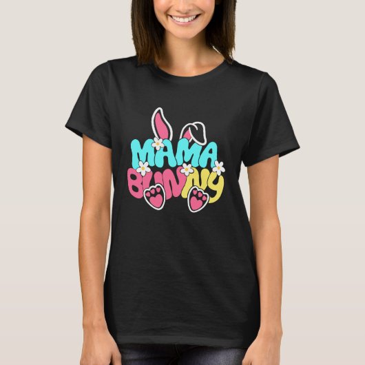Groovy Mama Bunny  Happy Easter Mother's Day 2023 T-shirt (Voorkant)