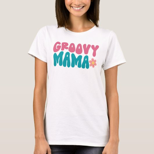 Groovy Mama Flower T-shirt (Voorkant)