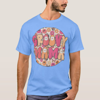 Groovy Mama Hippie Retro Daisy Flower Smile Face T-shirt