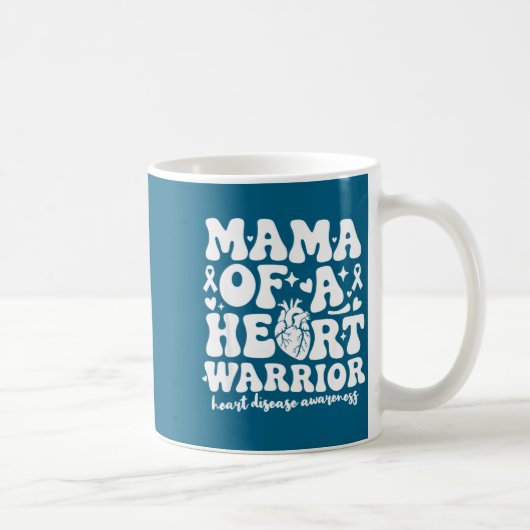 Groovy Mama Of A Heart Warrior Chd Awareness Heart Koffiemok (Rechts)