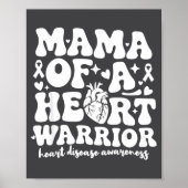 Groovy Mama Of A Heart Warrior Chd Awareness Heart Poster (Voorkant)