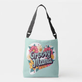 Groovy Mama Retro Bloemen 70s Esthetisch Ontwerp Crossbody Tas (Voorkant)