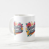 Groovy Mama Retro Bloemen 70s Esthetisch Ontwerp Koffiemok (Voorkant links)
