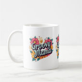Groovy Mama Retro Bloemen 70s Esthetisch Ontwerp Koffiemok (Links)