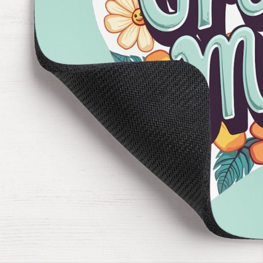 Groovy Mama Retro Bloemen 70s Esthetisch Ontwerp Muismat (Hoek)