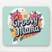 Groovy Mama Retro Bloemen 70s Esthetisch Ontwerp Muismat (Voorkant)