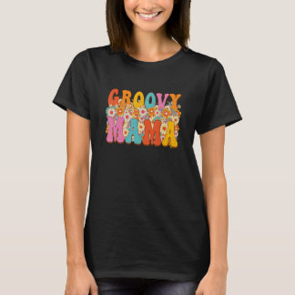 Groovy Mama Retro  Hippie Cute Flowers mama T-shirt