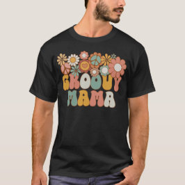 Groovy Mama Retro Moederdag Kleurrijke Bloem T-shirt