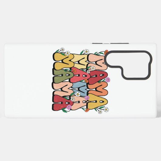 Groovy "Mama" with Wildflowers Samsung Galaxy Hoesje (Achterkant horizontaal)