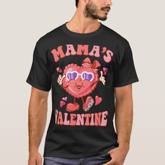 Groovy Mama's Valentijn Hippie Heart Happy Valenti T-shirt (Voorkant)
