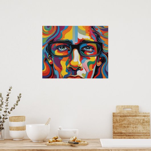 Groovy Man Vibrant Poster (Keuken)