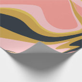 Groovy Marbel Roze Mosterd Swirl Retro 60s Cadeaupapier (Hoek)