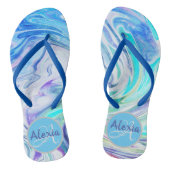 Groovy Marble Swirl Monogram Teenslippers (Voetbed)