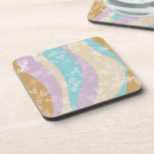 Groovy Marble Swirls Pastel Heart Stamps Bier Onderzetter (Linkerzijde)