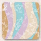 Groovy Marble Swirls Pastel Heart Stamps Bier Onderzetter (Voorkant)