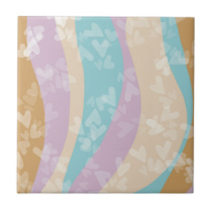 Groovy Marble Swirls Pastel Heart Stamps Tegeltje