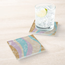 Groovy Marmer Draaikolken Pastel Hart Stempels  Glazen Onderzetter