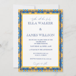 Groovy Marokkaanse tegel aangepaste trouwdag Kaart