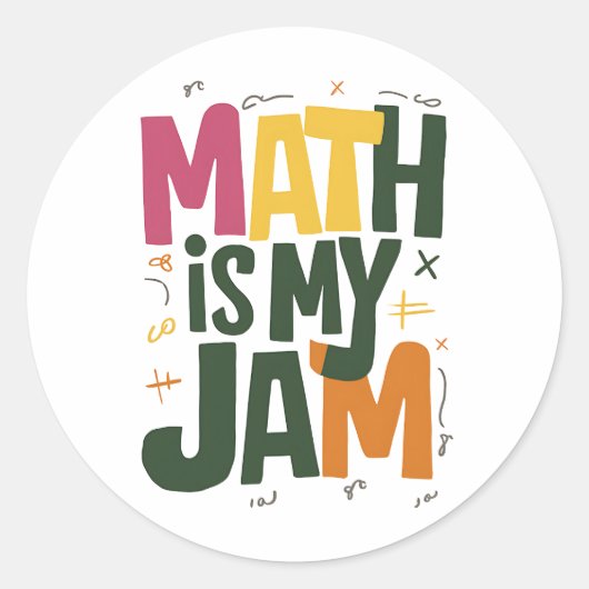 Groovy Math is Mijn Jam Eerste Dag Terug Naar Scho Ronde Sticker (Voorkant)
