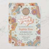 Groovy Meisje 1e Verjaardag, jaren 70 retro thema  (Voorkant / Achterkant)