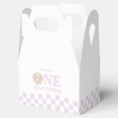 Groovy meisje geruit gelukkig gezicht | 1e verjaar bedankdoosjes (Geopend)