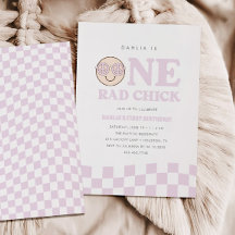 Groovy meisje geruit gelukkig gezicht | 1e verjaar