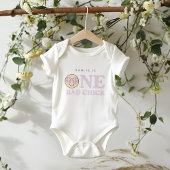 Groovy meisje geruit gelukkig gezicht | 1e verjaar romper