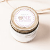 Groovy meisje geruit gelukkig gezicht | 1e verjaar ronde sticker