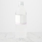 Groovy meisje geruit gelukkig gezicht | 1e verjaar waterfles etiket (Achterkant)