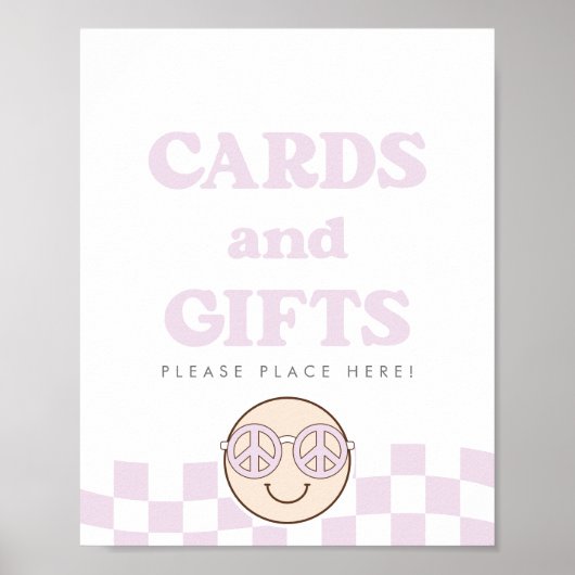 Groovy meisje geruit gelukkig gezicht | Kaarten + Poster (Voorkant)