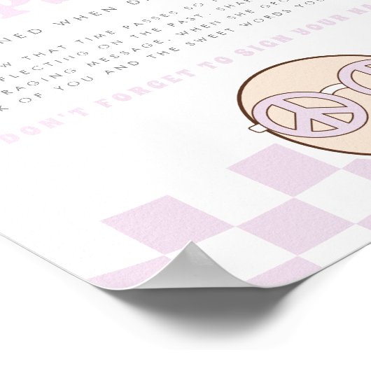 Groovy meisje geruit gelukkig gezicht | Tijdcapsul Poster (Hoek)