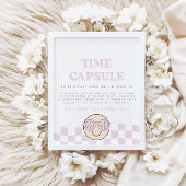 Groovy meisje geruit gelukkig gezicht | Tijdcapsul Poster