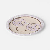 Groovy meisje geruit gelukkig gezicht | Verjaardag Papieren Bordje (Gekanteld)