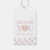 Groovy meisje geruit gelukkig gezicht | Voorkeur Cadeaulabel (Achterkant)