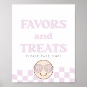 Groovy meisje geruit gelukkig gezicht | Voorkeur + Poster (Voorkant)