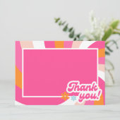 Groovy Meisje Power Baby shower Dank u kaart (Staand voorkant)