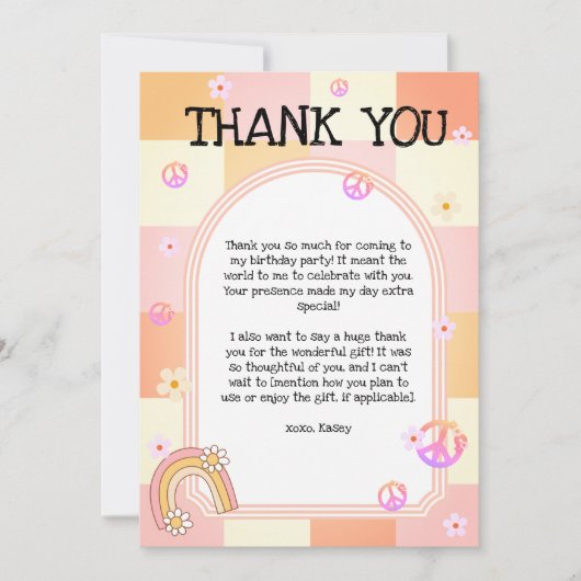 Groovy meisjes dank je kaart (Voorkant)