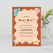 Groovy Meisjes DIY Dream Vision Board Party Kaart (Staand voorkant)