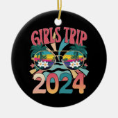 Groovy Meisjes Trip 2024 Weekend Zomer Strand Keramisch Ornament (Voorkant)