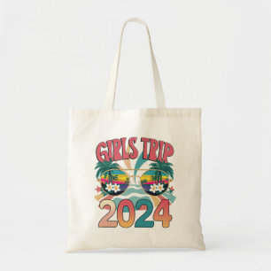Groovy Meisjesreis 2024 Weekend Zomer Strand  Tote Bag