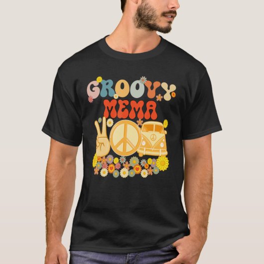 Groovy Mema Retro Matching Family Baby Shower Moth T-shirt (Voorkant)