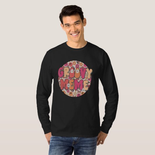 Groovy Meme Hippie Retro Groovy Flower Fall Vibes T-shirt (Voorkant volledig)