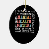 Groovy Mental Health Matters Floral Minimalist Gra Keramisch Ornament (Rechts)
