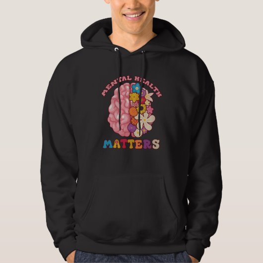 Groovy Mental Health Matters Human Brain Illness A Hoodie (Voorkant)