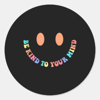 Groovy Mental Health S 2-zijdig gezondheidsbewustz Ronde Sticker