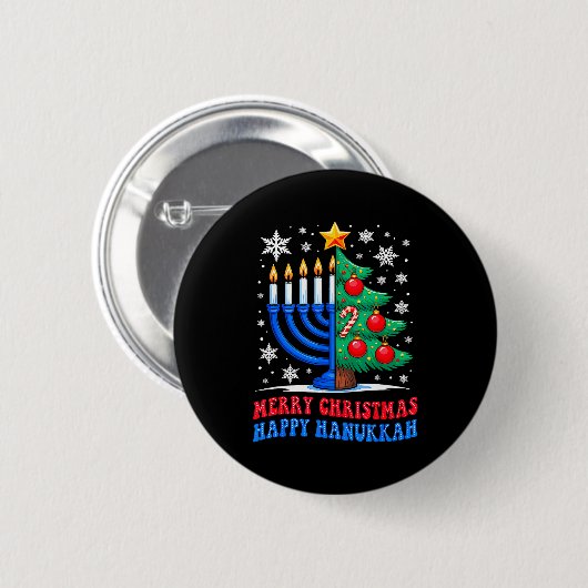 Groovy Merry Chrismukkah Happy Christmas Hanukkah Ronde Button 5,7 Cm (Voorkant /achterkant)