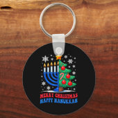 Groovy Merry Chrismukkah Happy Christmas Hanukkah  Sleutelhanger (Voorkant)