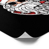 Groovy Merry Christmas Santa Burh Geruit Retro Poster (Hoek)